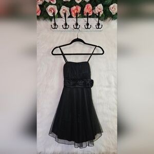 New Bell Girls Black Rose Formal A-Line Dress w/ Crinoline